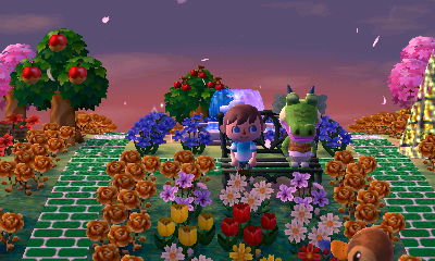 Sitting on the bench with Drago.