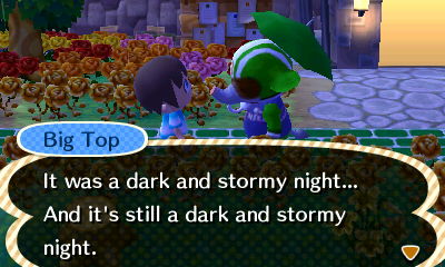 Big Top: It was a dark and stormy night... And it's still a dark and stormy night.