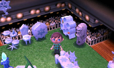 Ringside seating and a backyard lawn.