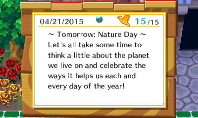 ~ Tomorrow: Nature Day ~