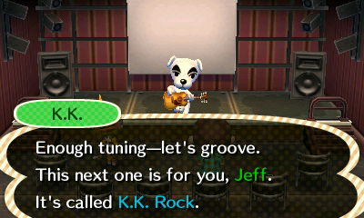 K.K.: Enough tuning--let's groove. This next one is for you, Jeff. It's called K.K. Rock.