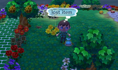 Finding a lost item on the ground.