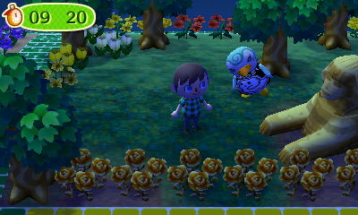 Sprinkle trying to hide behind the arm of the Sphinx.