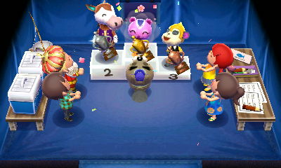 Peanut celebrating a fishing tournament win.