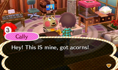 Cally: Hey! This IS mine, got acorns!