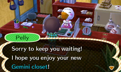 Pelly: Sorry to keep you waiting! I hope you enjoy your new Gemini closet!