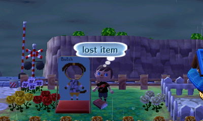 A lost item next to a Butch standee.