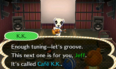 K.K.: Enough tuning--let's groove. This next one is for you, Jeff. It's called Cafe K.K.