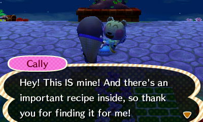 Cally: Hey! This IS mine! And there's an important recipe inside, so thank you for finding it for me!
