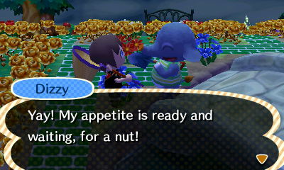 Dizzy: Yay! My appetite is ready and waiting, for a nut!