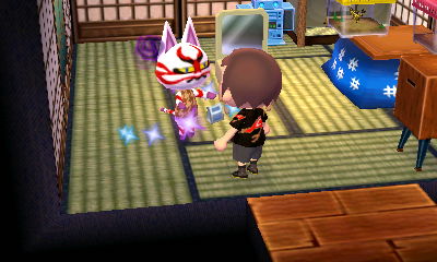 Kabuki takes some medicine.