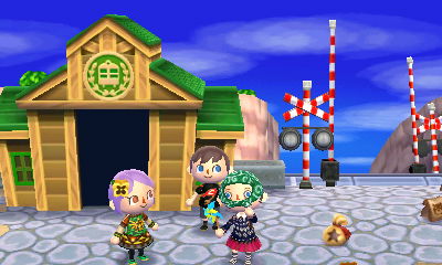 Kita with purple hair and Merka wearing my headkerchief.