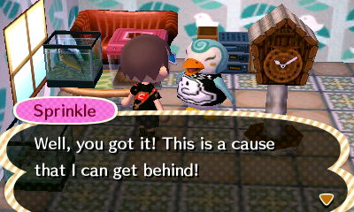 Sprinkle: Well, you got it! This is a cause that I can get behind!