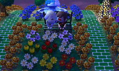 Sitting with Daisy on the bench.