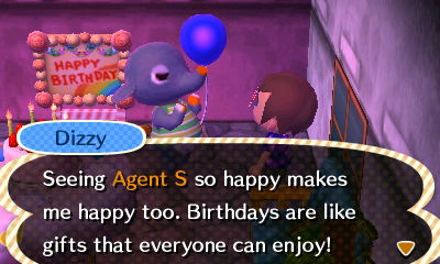 Dizzy: Seeing Agent S so happy makes me happy too. Birthdays are like gifts that everyone can enjoy!