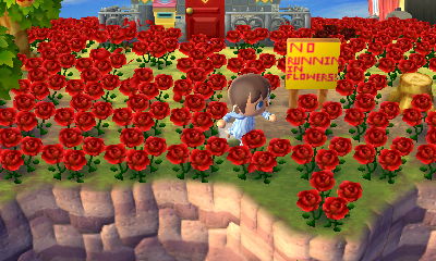 Me running through flowers in a dream town.