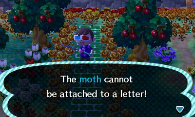 The moth cannot be attached to a letter!