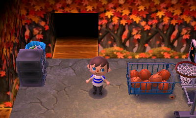 Autumn wall and concrete floor.