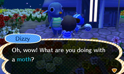 Dizzy: Oh, wow! What are you doing with a moth?