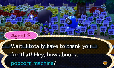 Agent S: Wait! I totally have to thank you for that! Hey, how about a popcorn machine?