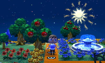 The fireworks made it look like the moon was blowing up.