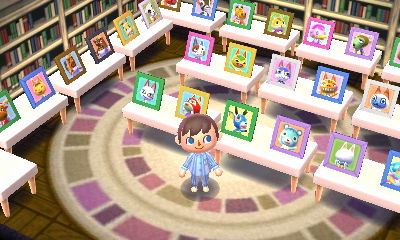 A room with many villager pictures.