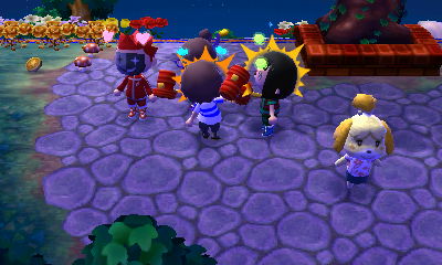 Smacking each other with toy hammers.