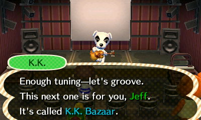 K.K.: Enough tuning already--let's groove. This next one is for you, Jeff. It's called K.K. Bazaar.