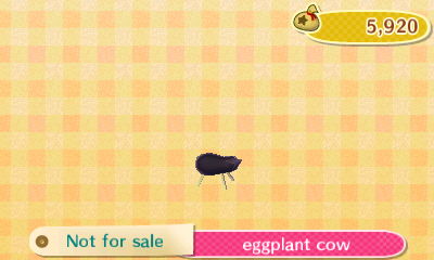 Eggplant cow - Not for sale.