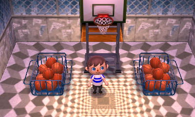 Illusion floor and chain-link fence.