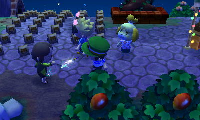 Tom, Jules, and I celebrating the fireworks festival.