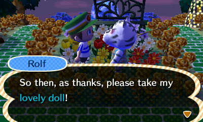 Rolf: So then, as thanks, please take my lovely doll!