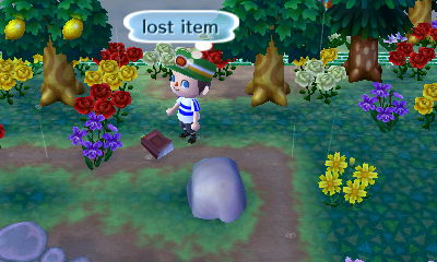 Finding a lost item on the ground.