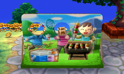 The Labor Day face-cutout standee.