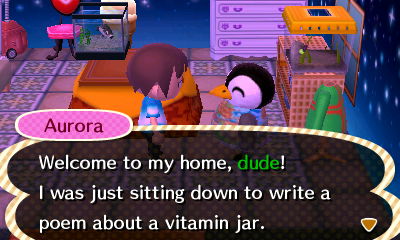 Aurora: I was just sitting down to write a poem about a vitamin jar.