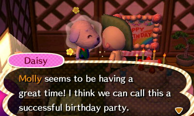 Daisy: Molly seems to be having a great time! I think we can call this a successful birthday party.