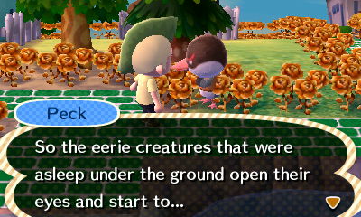 Peck: So the eerie creatures that were asleep under the ground open their eyes and start to...