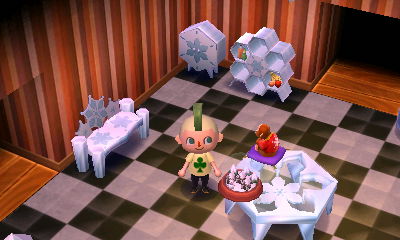 Modern wood wall and chessboard rug.