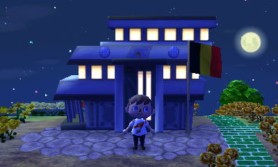 The flag of Belgium on display on town hall.