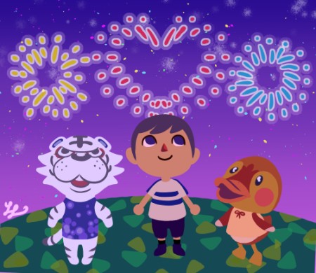 LyndseyLittle's art of me, Rolf, and Molly.