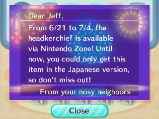 From 6/21 to 7/4, the headkerchief is available via Nintendo Zone!