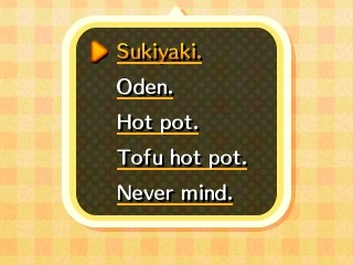 The menu for the ceramic hot pot.