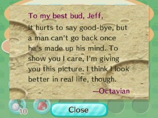 Octavian's goodbye letter.