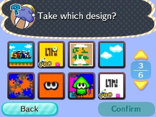 Splatoon patterns available from Wendell in Nintendo's dream town.