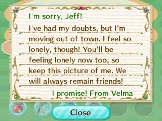 Velma's goodbye letter.