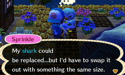 Sprinkle: My shark could be replaced...but I'd have to swap it out with something the same size.