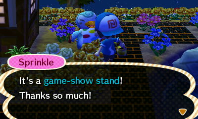 Sprinkle: It's a game-show stand! Thanks so much!