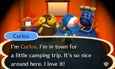 Curlos: I'm Curlos. I'm in town for a little camping trip. It's so nice around here. I love it!