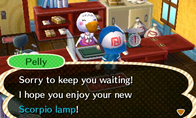 Pelly: Sorry to keep you waiting! I hope you enjoy your new Scorpio lamp!