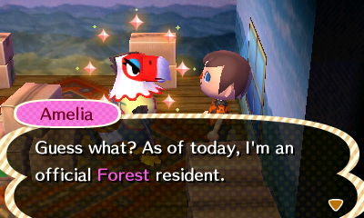 Amelia: Guess what? As of today, I'm an official Forest resident.